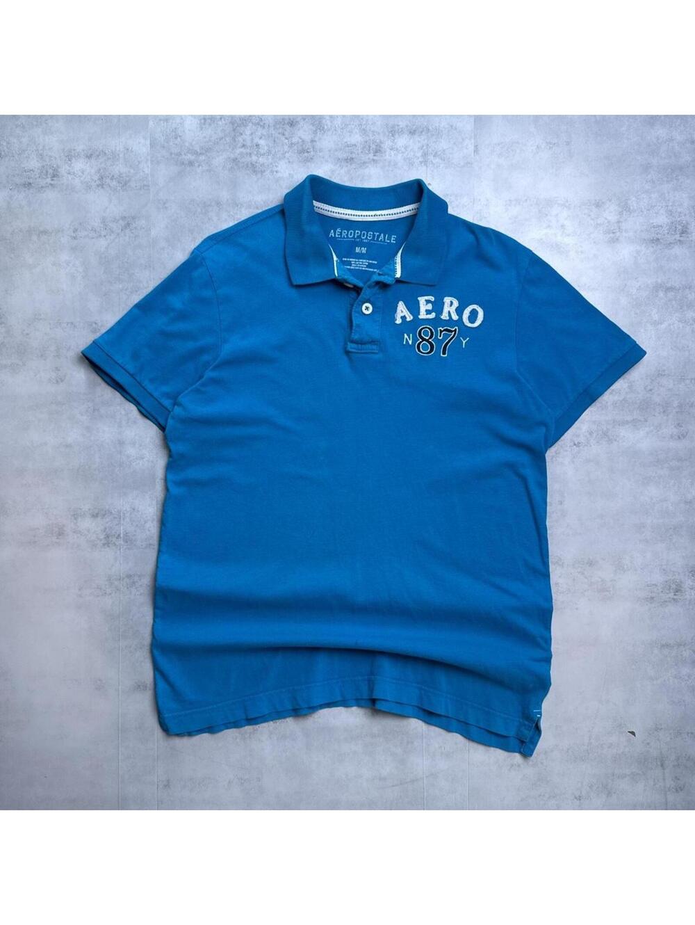 Y2K Aeropostale 00s Blue Polo Grunge Shirt